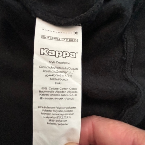 Kappa Logo Catto regular fit crop hoodie NWT black white and grey size M - Picture 14 of 14